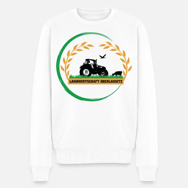 Logo - Männer Premium Bio Pullover - Weiß