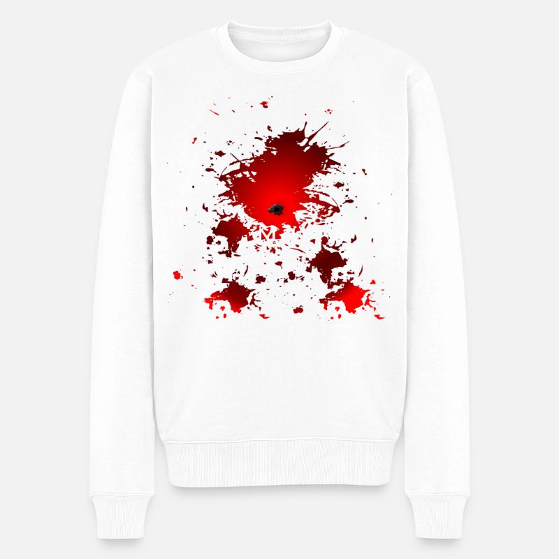 HALLOWEEN KOSTÜM EINSCHLUSSLOCH BLUT - Männer Premium Bio Pullover - Weiß