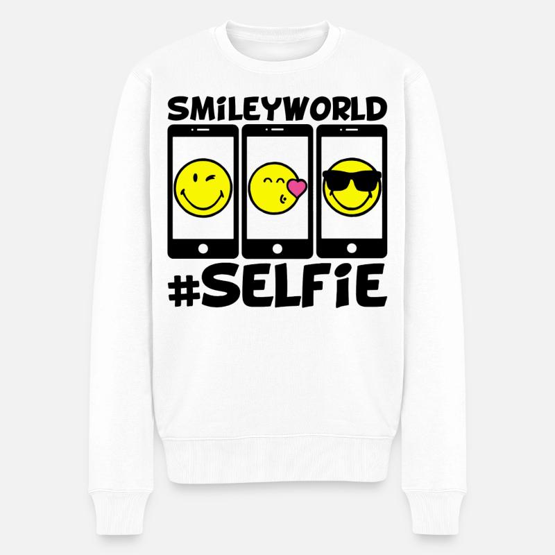 Smileys et selfie - Pull Premium bio Homme - blanc