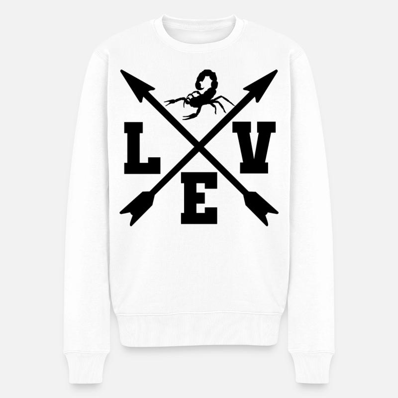 Skorpion - Männer Premium Bio Pullover - Weiß