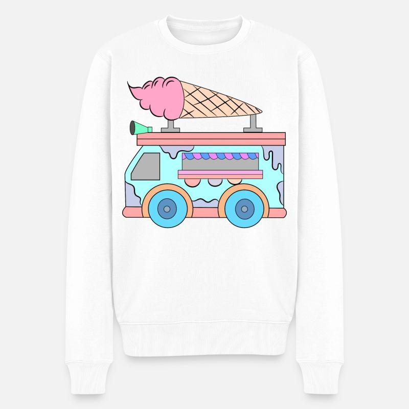Süßigkeiten Kids Eiscreme - Männer Premium Bio Pullover - Weiß
