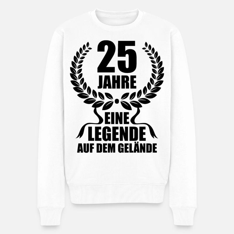 25 Jahre Im Dienst Dienstjubiläum Legende Arbeit - Männer Premium Bio Pullover - Weiß