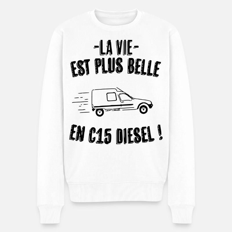 c15 diesel - Pull Premium bio Homme - blanc