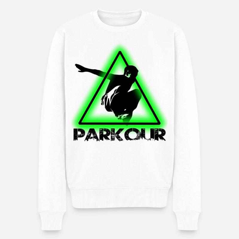 Parkour - Männer Premium Bio Pullover - Weiß