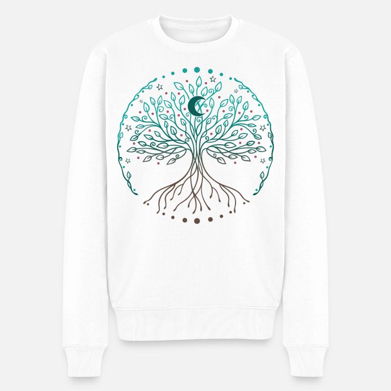 Yggdrasil Weltenesche Tree of Life - Männer Premium Bio Pullover - Weiß