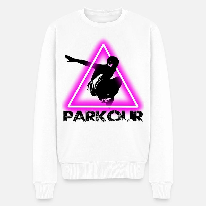 Parkour - Männer Premium Bio Pullover - Weiß