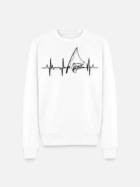 Fischerei Herzlinie - Männer Premium Bio Pullover - Weiß