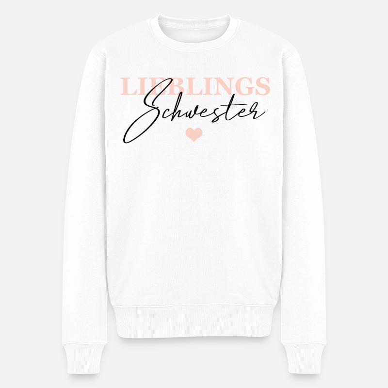 Lieblings Schwester - Männer Premium Bio Pullover - Weiß