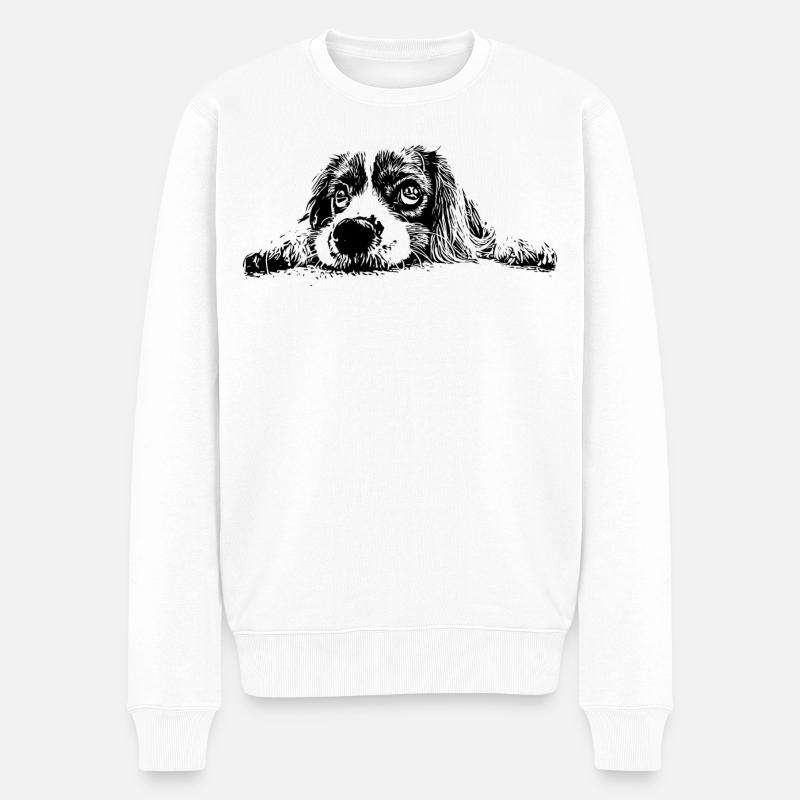 Cocker Spaniel - Pull Premium bio Homme - blanc