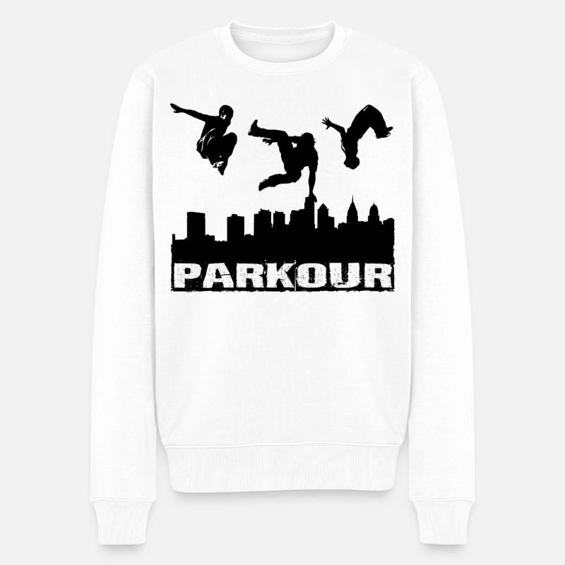 Parkour - Männer Premium Bio Pullover - Weiß
