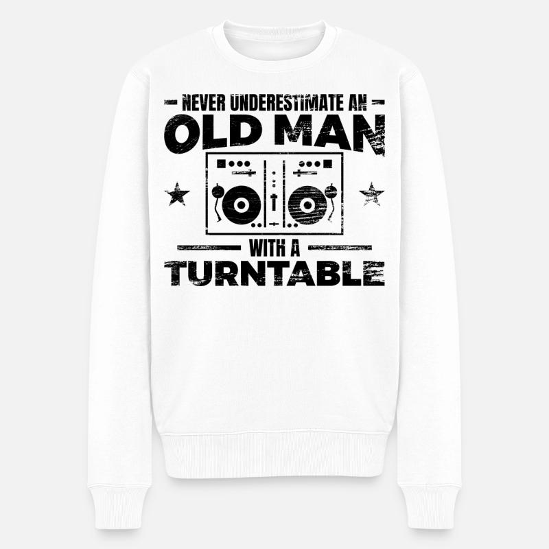 DJ Papa - Männer Premium Bio Pullover - Weiß