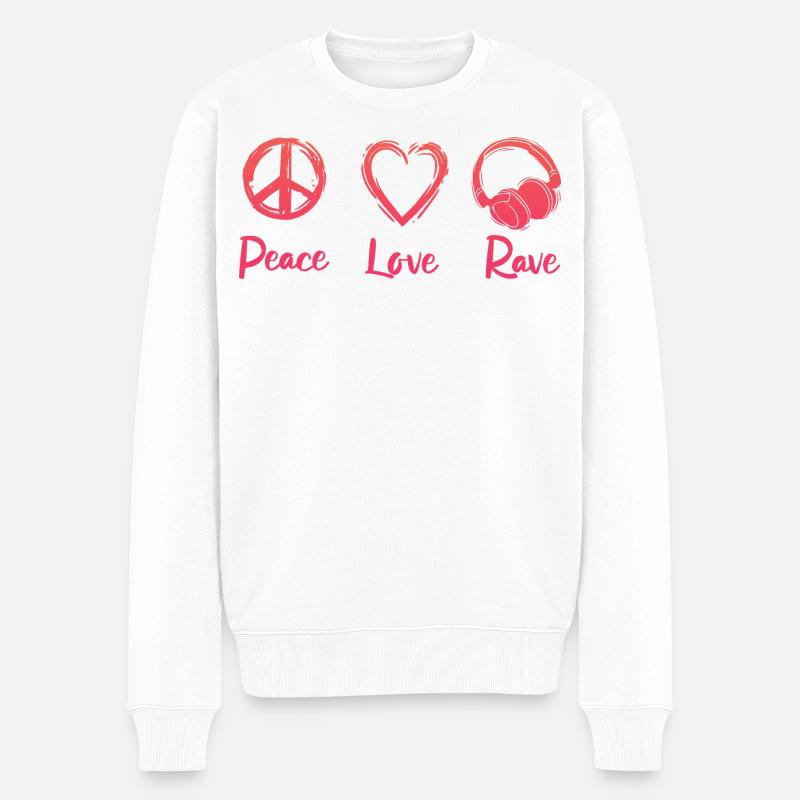 Rave Party - Männer Premium Bio Pullover - Weiß