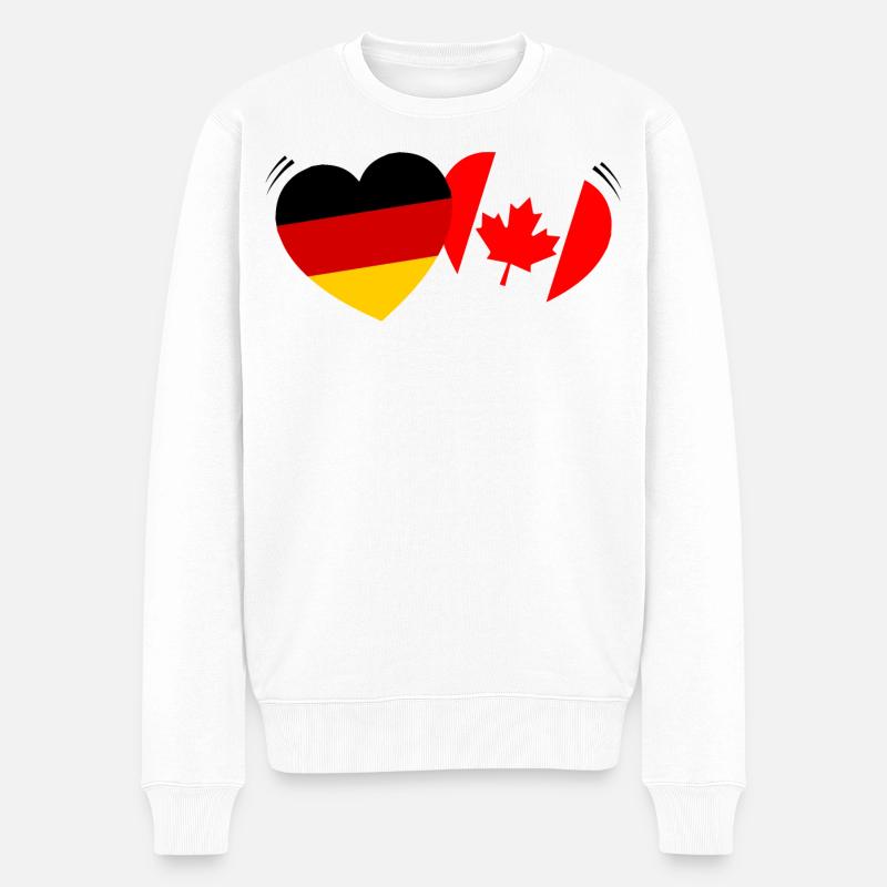 Deutsch-kanadische Liebe - Männer Premium Bio Pullover - Weiß