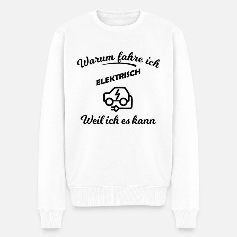 Elektrische Autos - Männer Premium Bio Pullover - Weiß