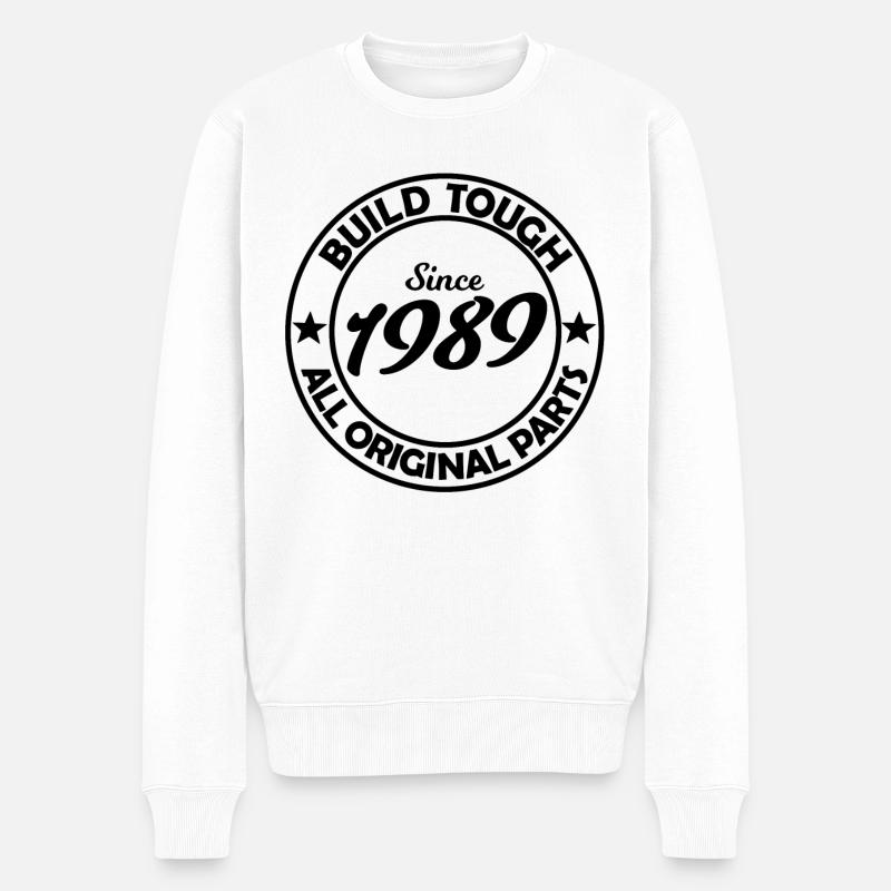Geboren in 1989 - Männer Premium Bio Pullover - Weiß