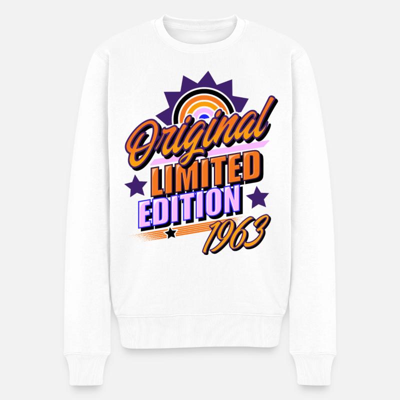 1963 Année de naissance Anniversaire - Pull Premium bio Homme - blanc
