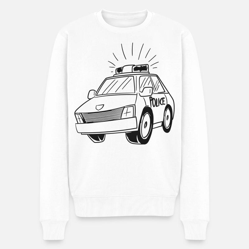 Polizeiauto - Männer Premium Bio Pullover - Weiß