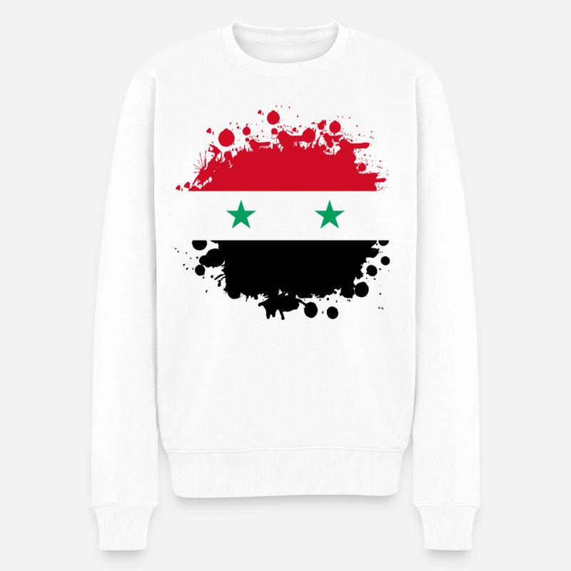 Syrien Flaggen Klecks - Männer Premium Bio Pullover - Weiß