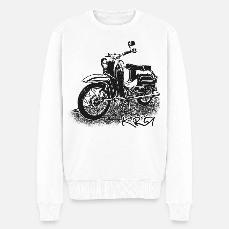 SIMSON Schwalbe KR51 - Männer Premium Bio Pullover - Weiß