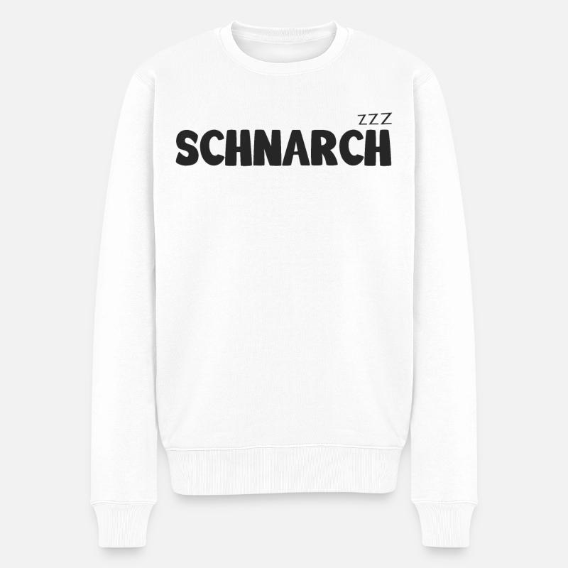 Schnarch zzz - Männer Premium Bio Pullover - Weiß