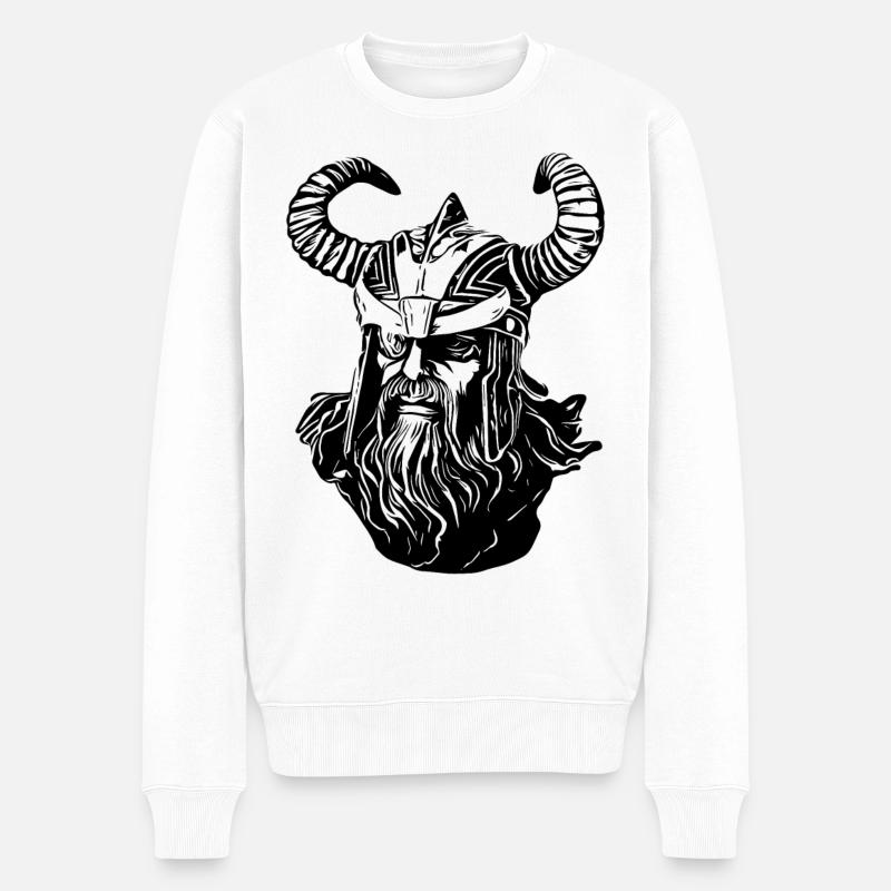 Odin Wikinger - Männer Premium Bio Pullover - Weiß