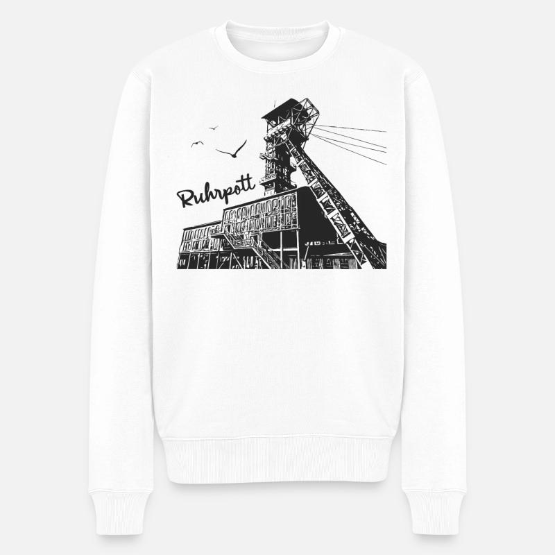 Ruhrpott Zeche - Männer Premium Bio Pullover - Weiß