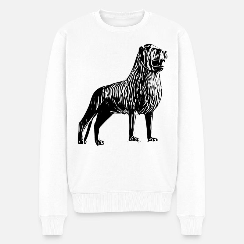 Löwe von Braunschweig - Männer Premium Bio Pullover - Weiß