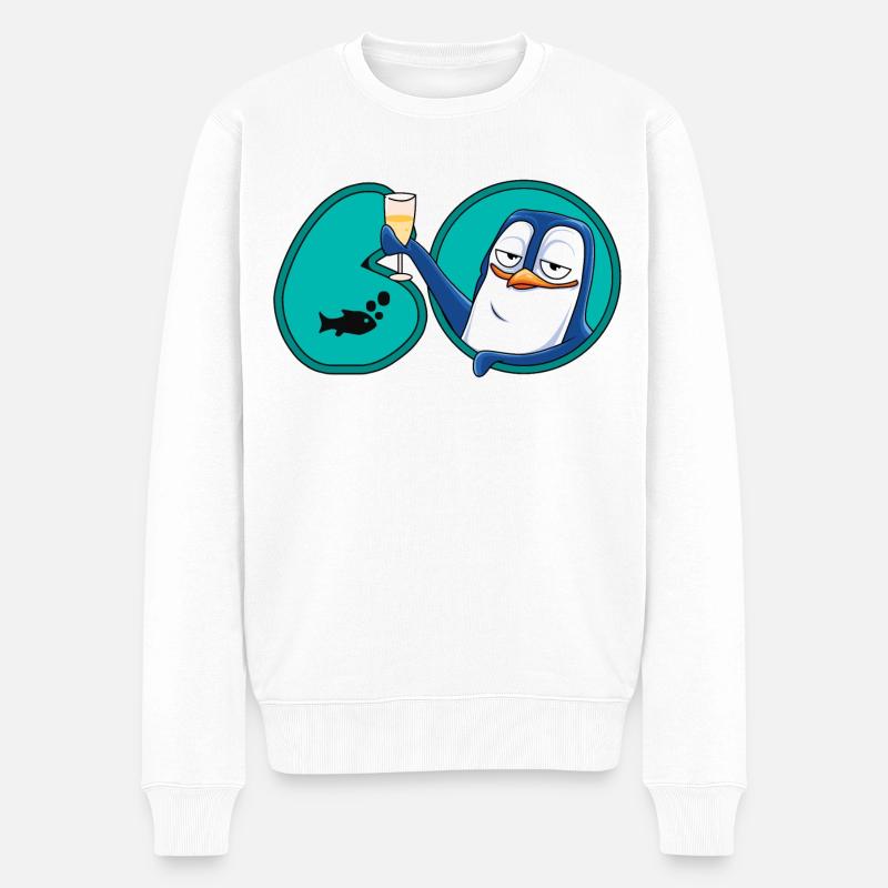 Pingouin des 60 ans - Pull Premium bio Homme - blanc