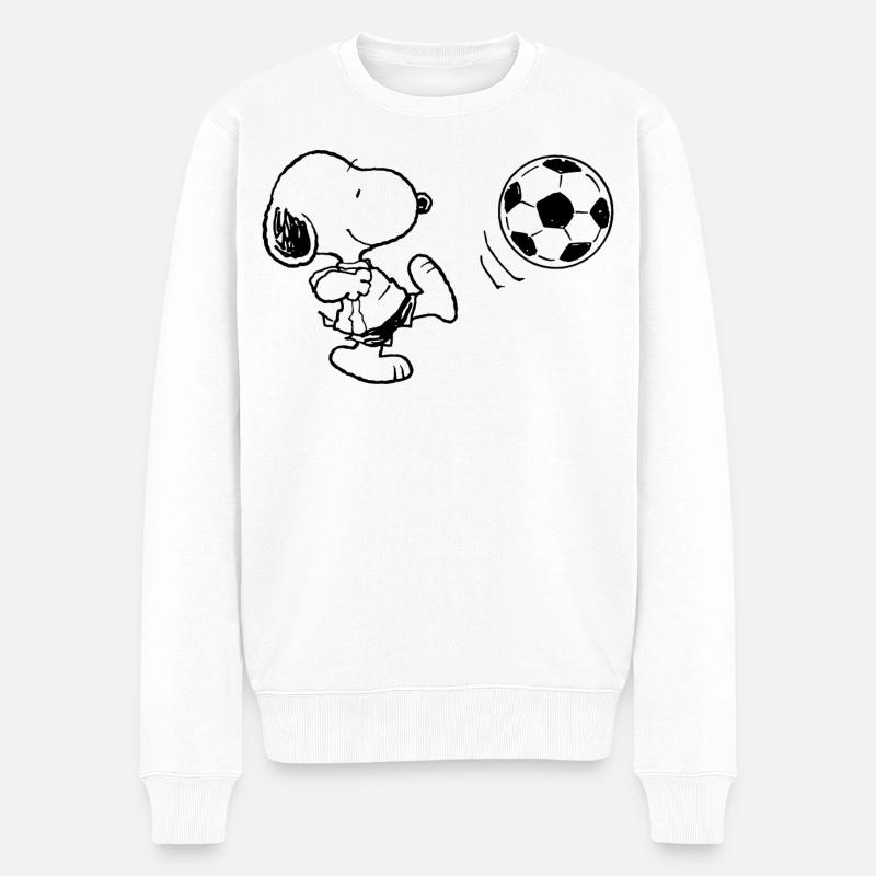 Peanuts Snoopy Fußball Sport - Männer Premium Bio Pullover - Weiß