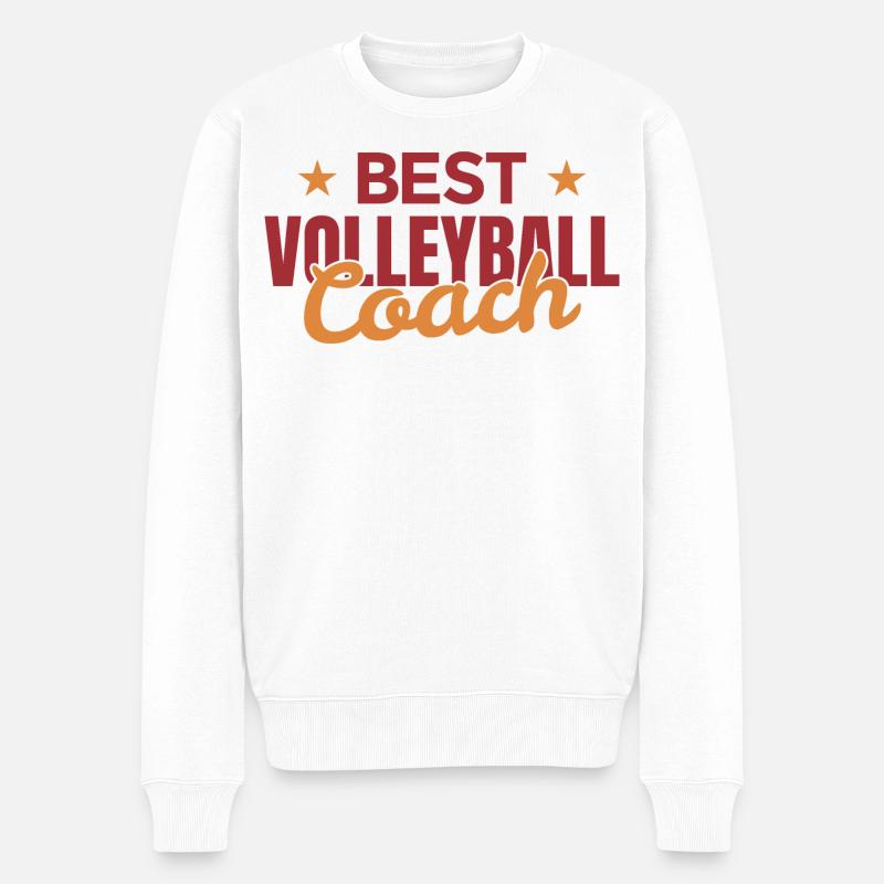 Volleyball Trainer - Männer Premium Bio Pullover - Weiß