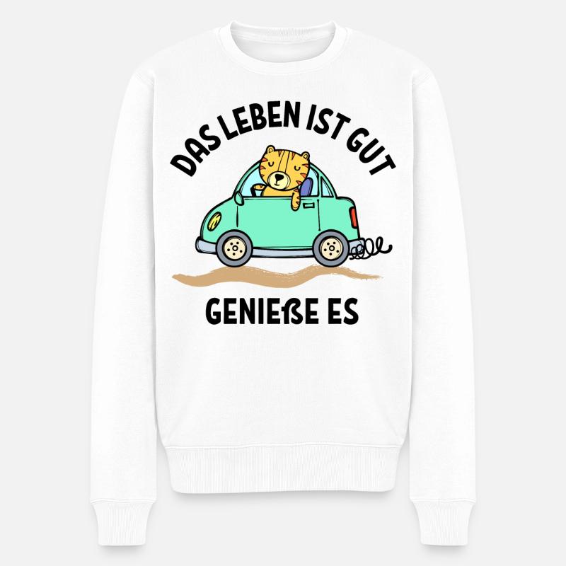 Auto Statement Autofahren Autofahrer Wagen - Männer Premium Bio Pullover - Weiß