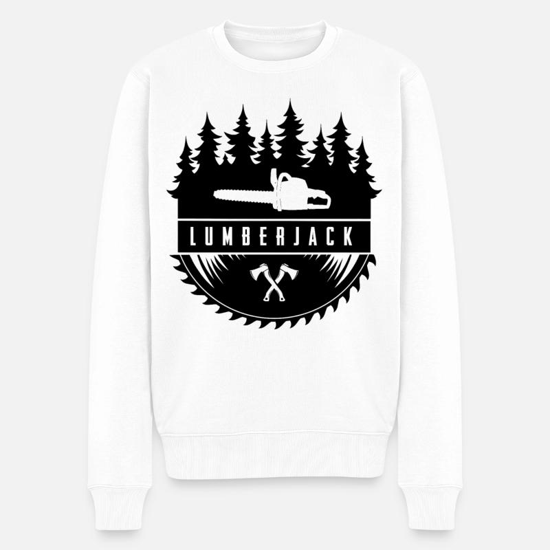Holzfäller - Männer Premium Bio Pullover - Weiß