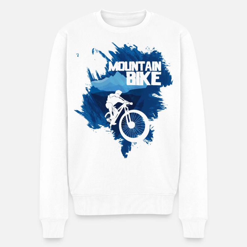 VTT blanc bleu - Pull Premium bio Homme - blanc