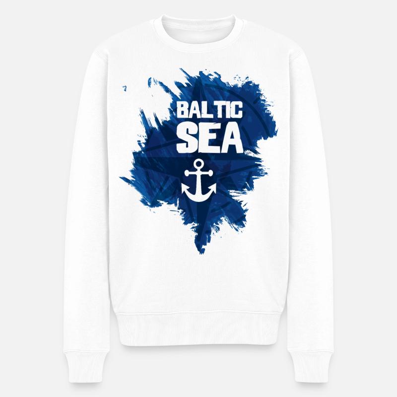 Baltic Sea - Männer Premium Bio Pullover - Weiß