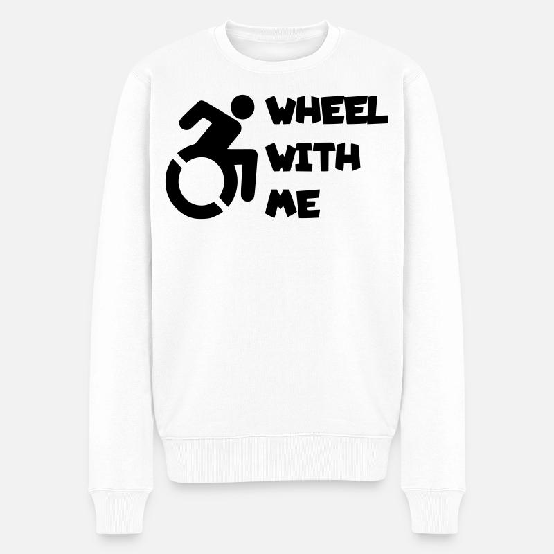 Rollen Sie mit mir in meinem Rollstuhl * - Männer Premium Bio Pullover - Weiß