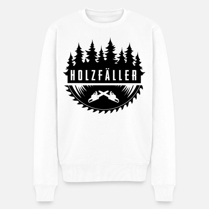 Holzfäller - Männer Premium Bio Pullover - Weiß