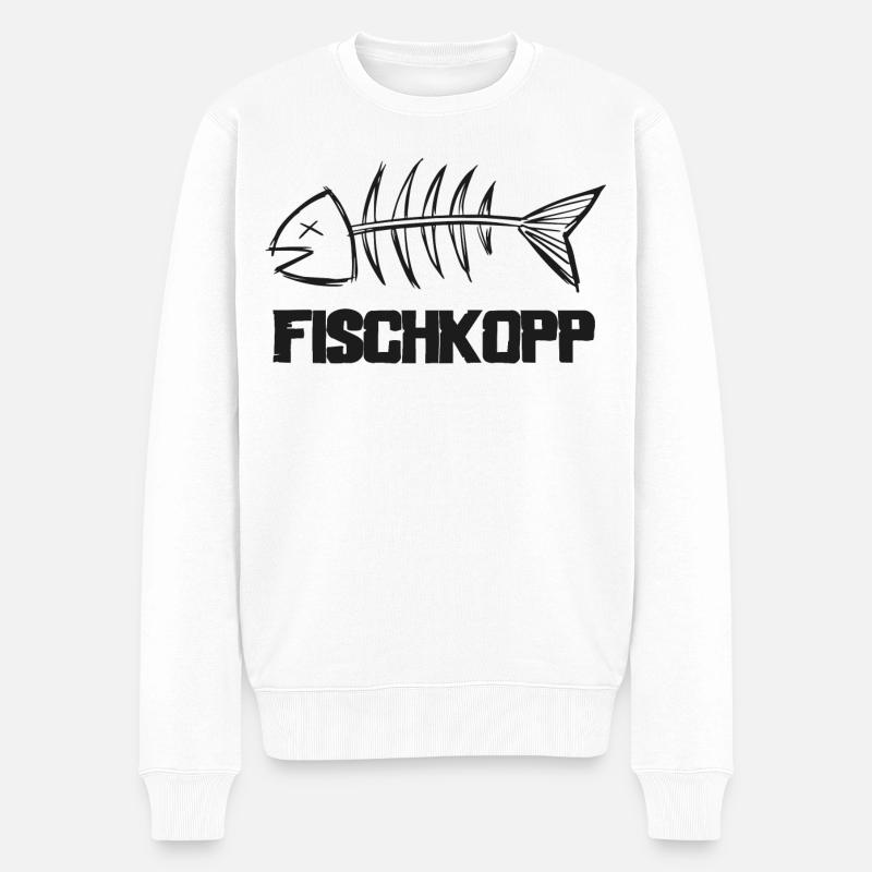 Fischkopp - Männer Premium Bio Pullover - Weiß