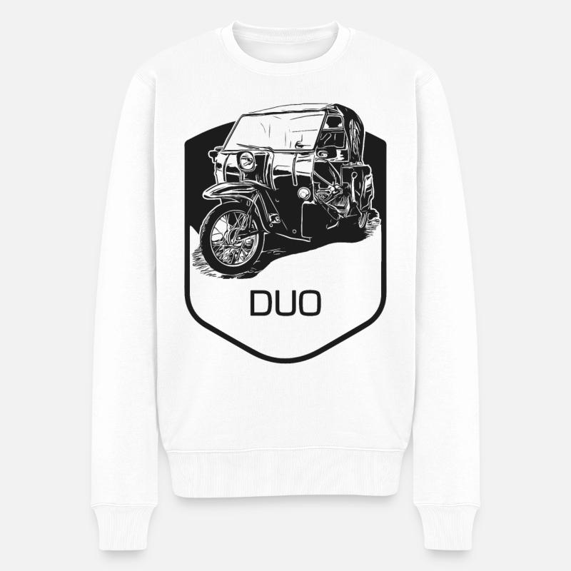 Krause Duo - Männer Premium Bio Pullover - Weiß