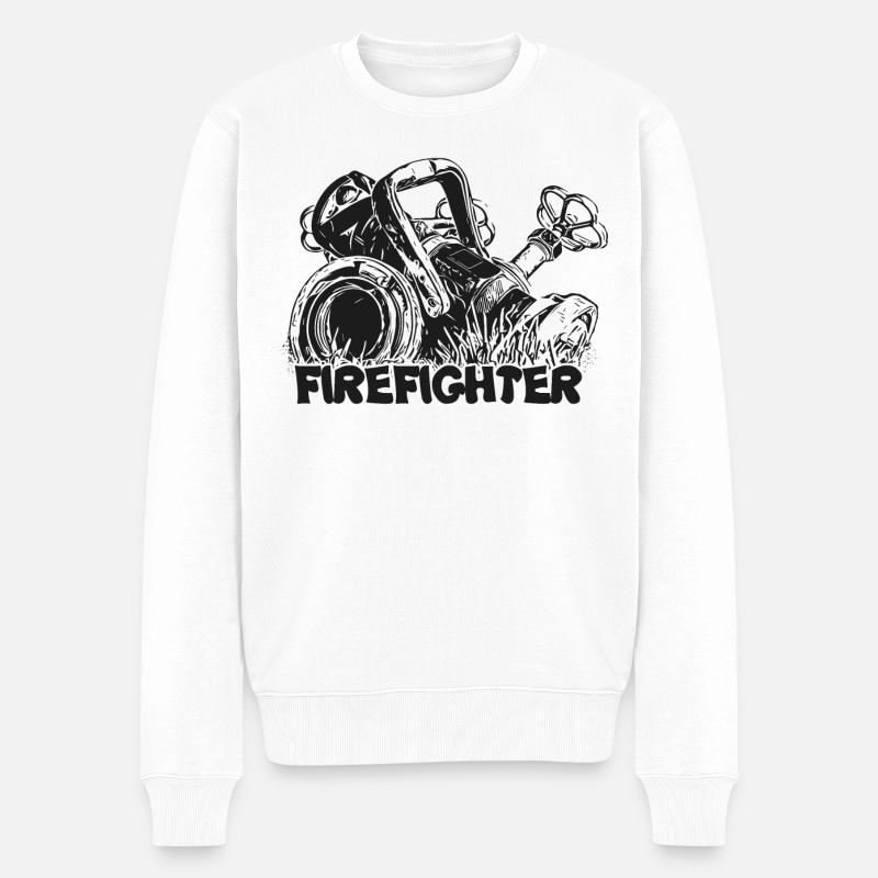 Firefighter - Männer Premium Bio Pullover - Weiß