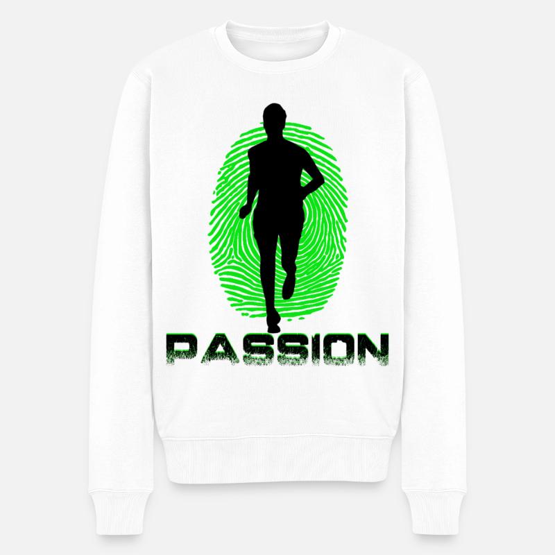 Runner - Männer Premium Bio Pullover - Weiß