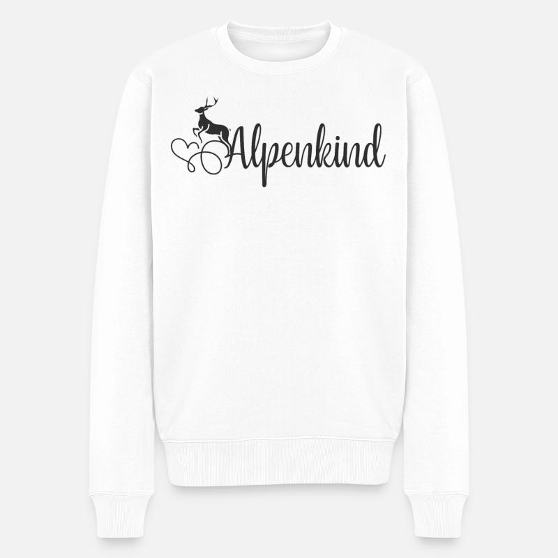 Alpenkind - Männer Premium Bio Pullover - Weiß