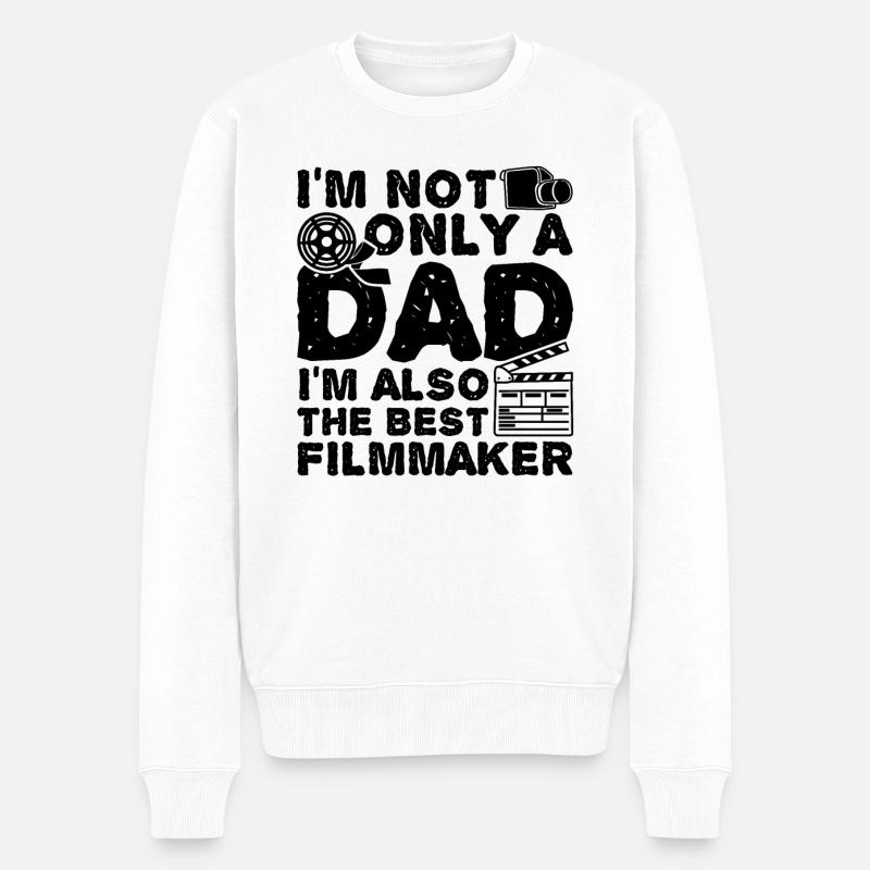 Kameramann Vater - Männer Premium Bio Pullover - Weiß