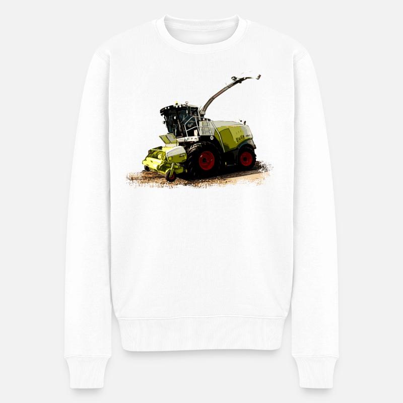 Claas Jaguar 930 Mähdrescher - Männer Premium Bio Pullover - Weiß