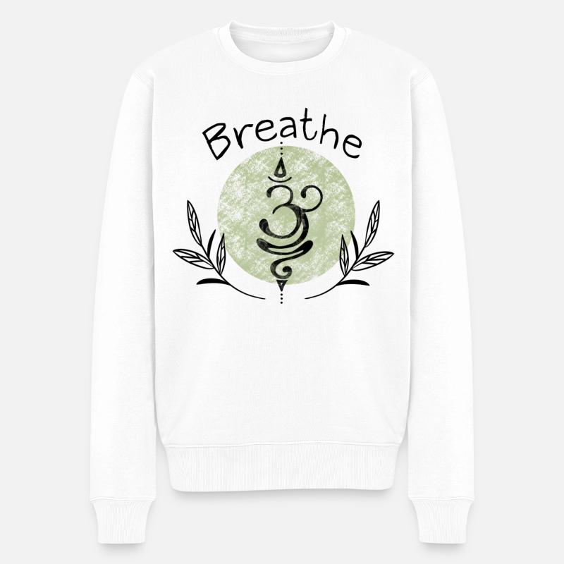 Yoga - Männer Premium Bio Pullover - Weiß