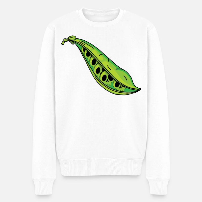 Erbsenschädel - Männer Premium Bio Pullover - Weiß