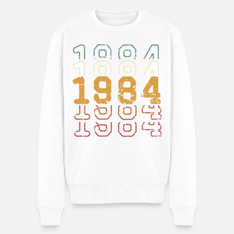 1984 - Männer Premium Bio Pullover - Weiß