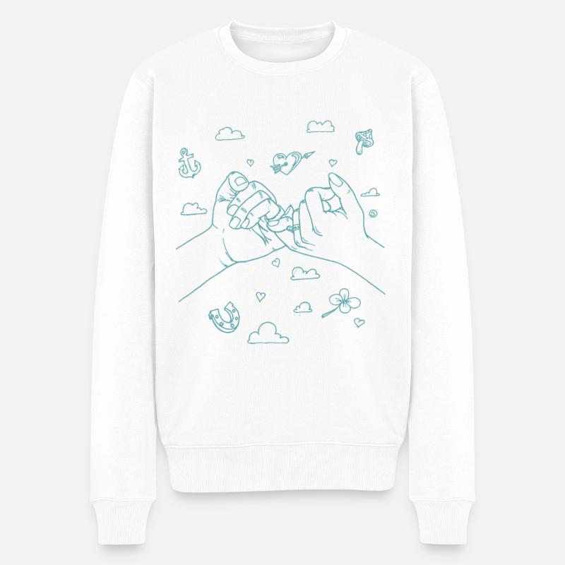 Verliebt Verlobt Verheiratet - Männer Premium Bio Pullover - Weiß