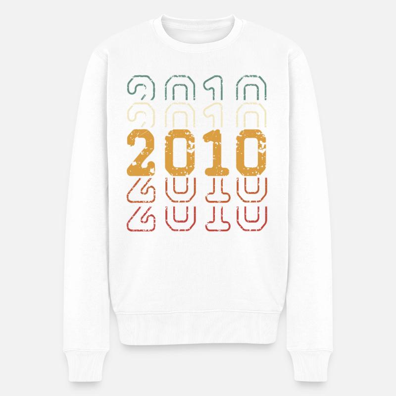 2010 - Männer Premium Bio Pullover - Weiß