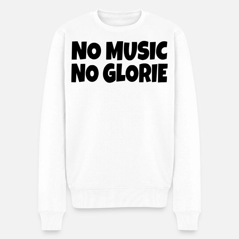Keine Musik kein Ruhm * - Männer Premium Bio Pullover - Weiß