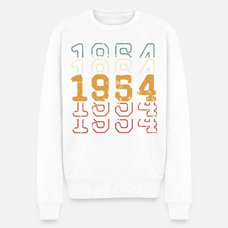 1954 - Männer Premium Bio Pullover - Weiß